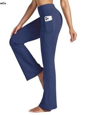 Women's Flare Leggings Bootcut High Waist Tummy Control Yoga Pants with Pockets